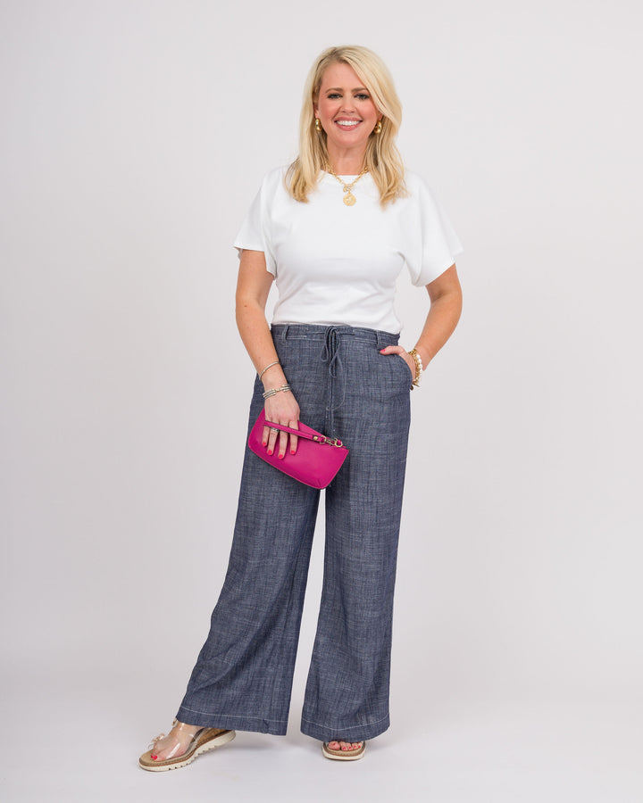 Navy String Tie Pants