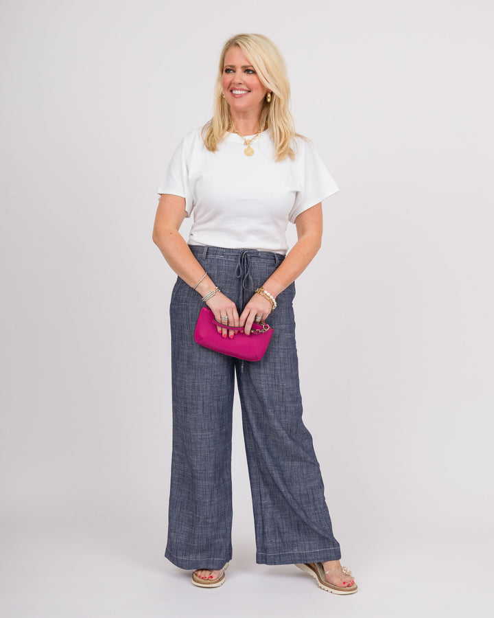 Navy String Tie Pants
