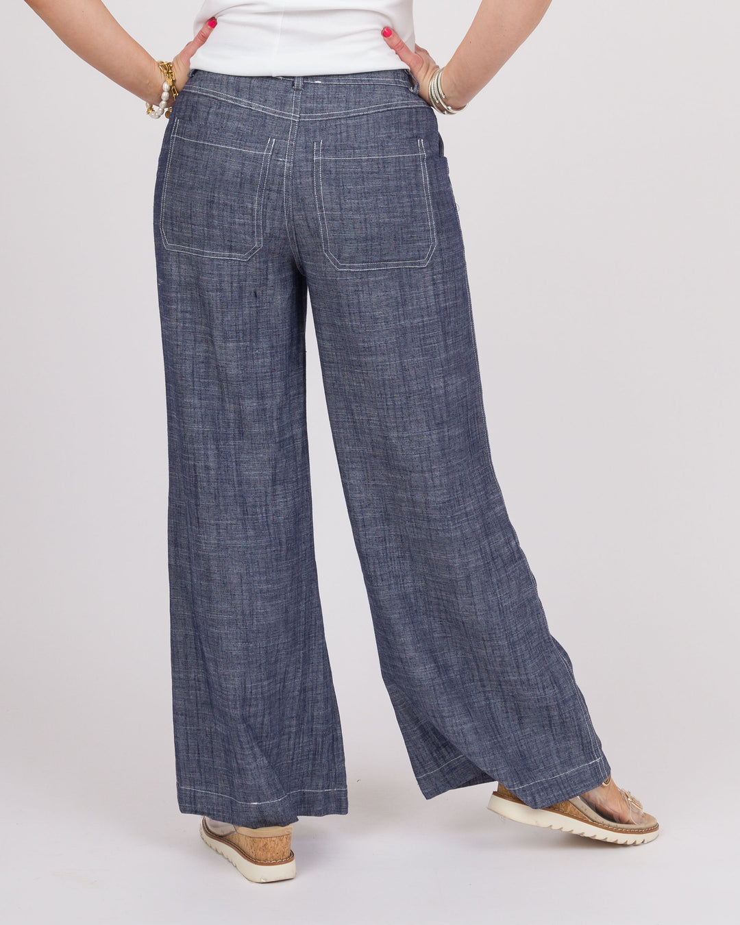 Navy String Tie Pants