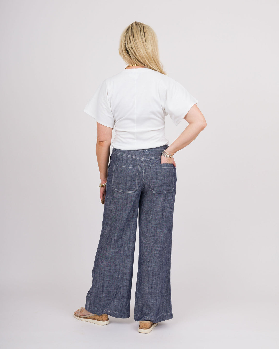 Navy String Tie Pants