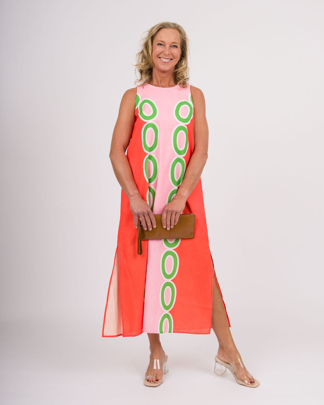 Red Links Column Dress