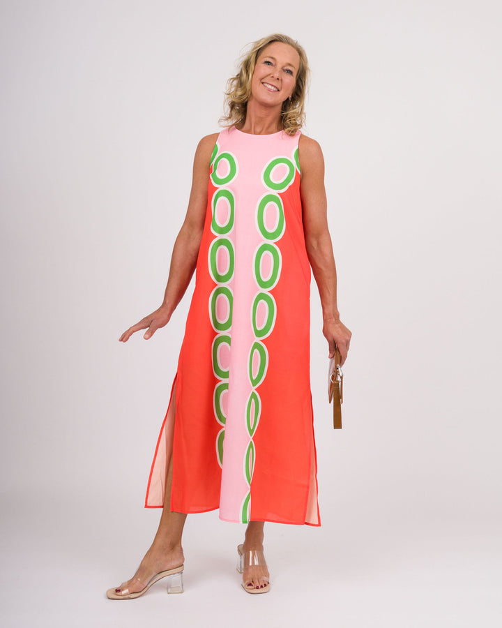 Red Links Column Dress
