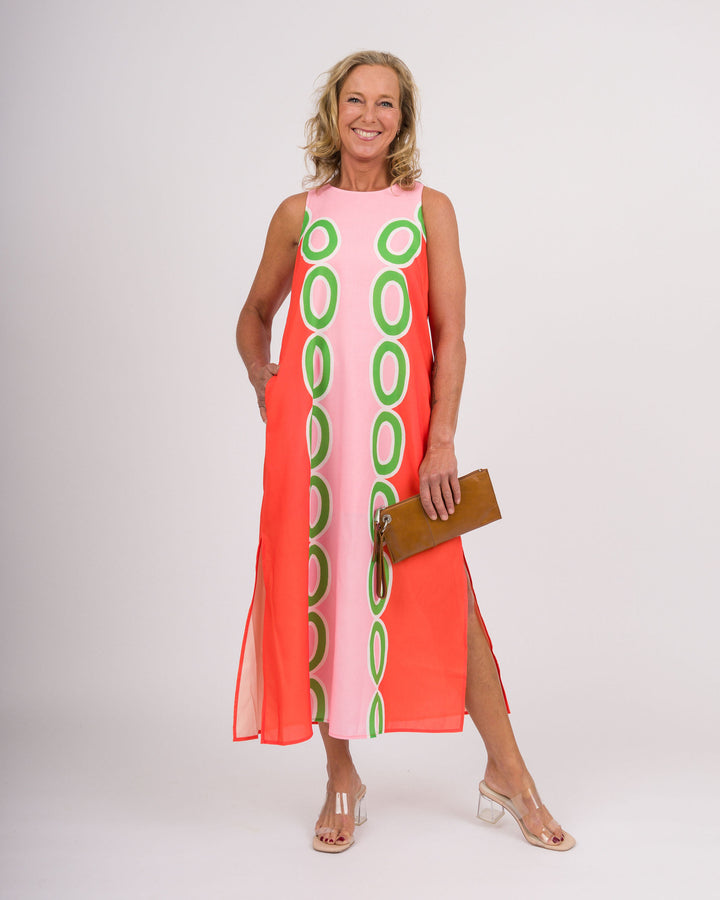 Red Links Column Dress