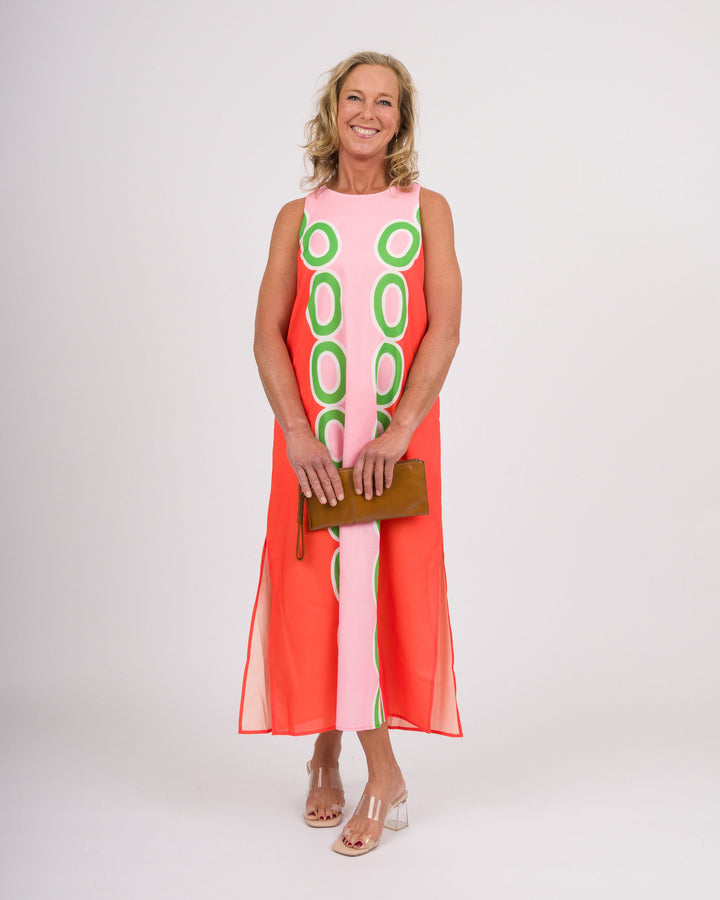 Red Links Column Dress