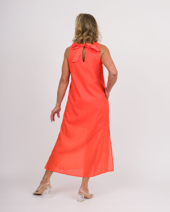 Red Links Column Dress