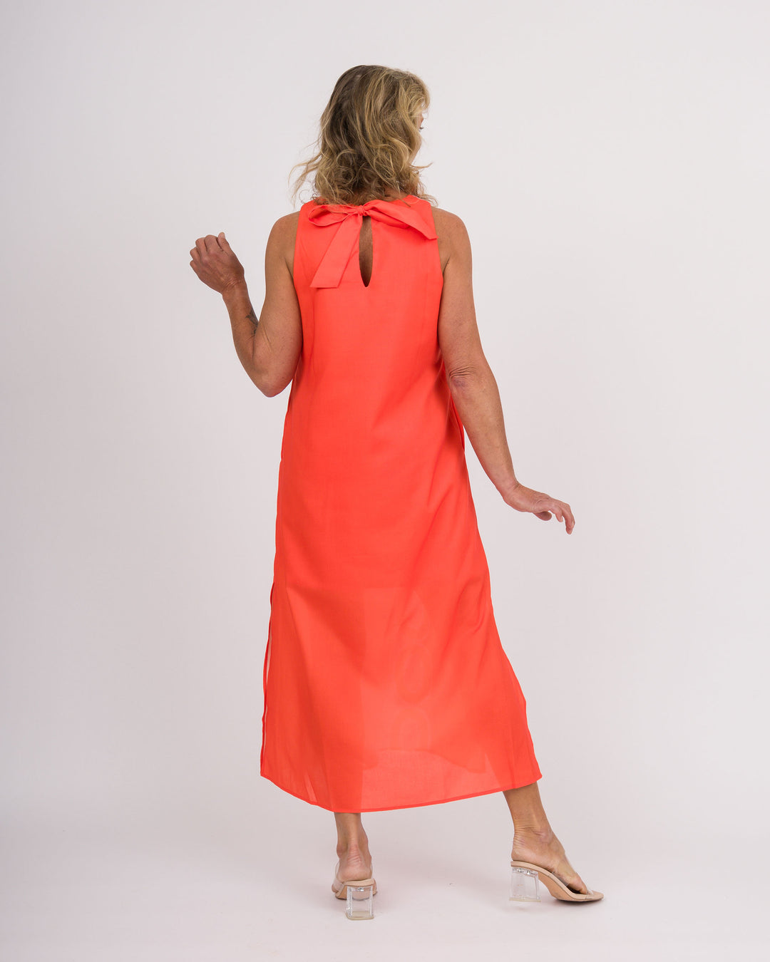 Red Links Column Dress