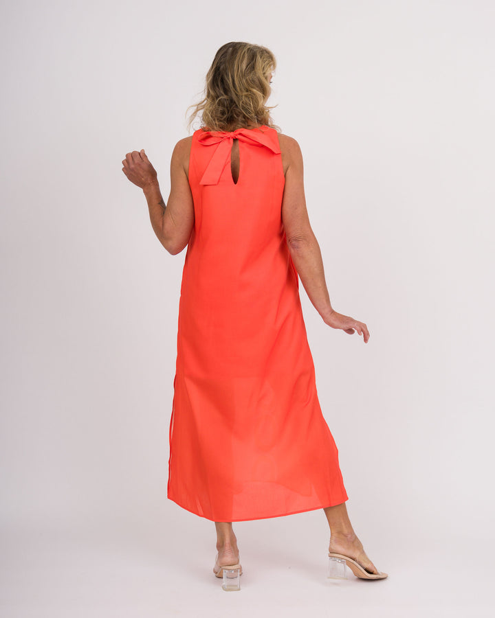 Red Links Column Dress