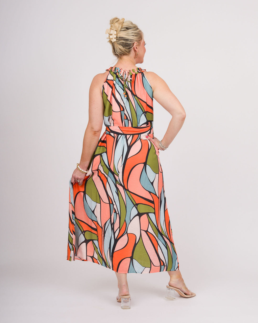 Stained Glass Halter Midi Dress
