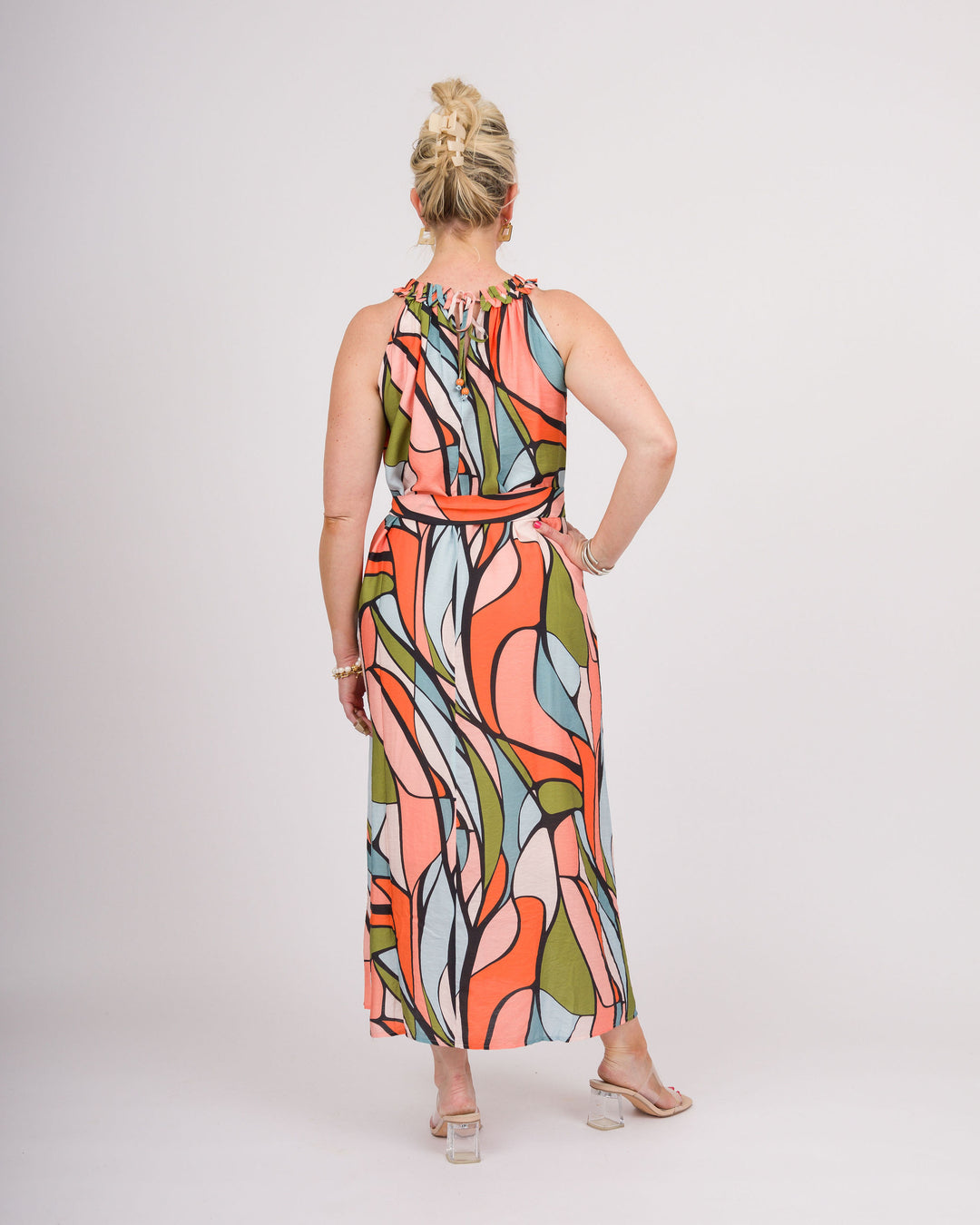 Stained Glass Halter Midi Dress