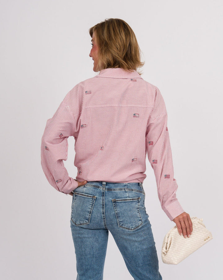 Striped Flag Top - Red &amp; White