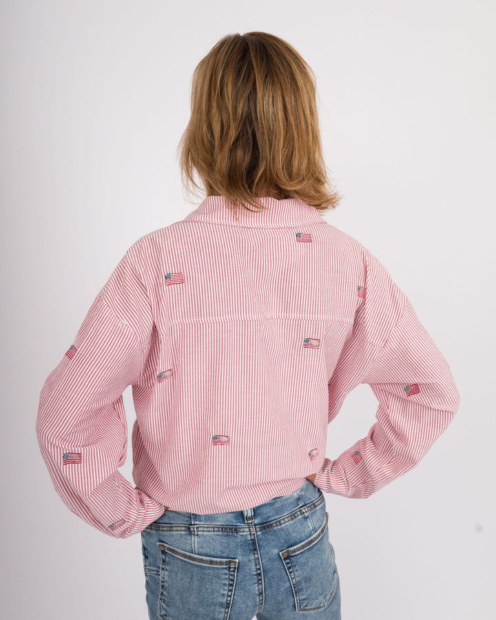 Striped Flag Top - Red &amp; White