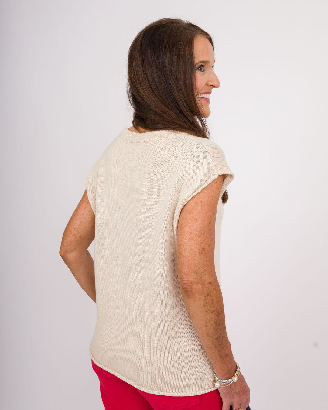 Oatmeal Flag Sleeveless Sweater