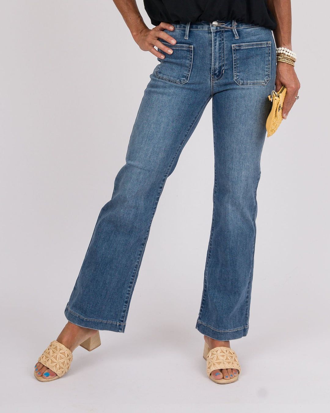Mini Patch Pocket Flare Jean
