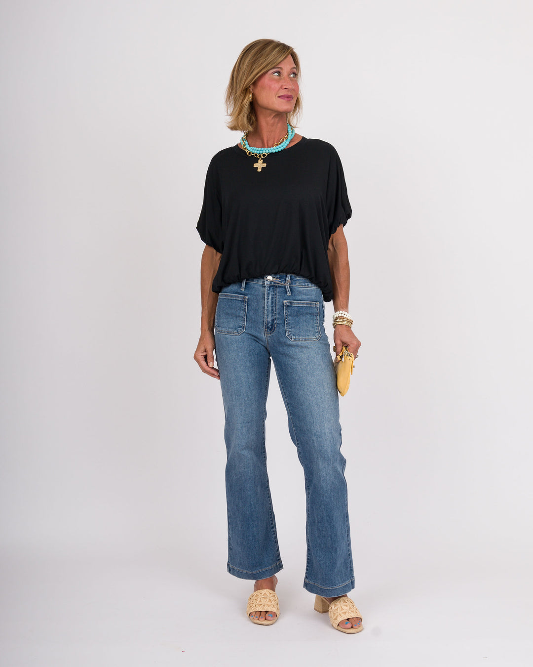 Mini Patch Pocket Flare Jean