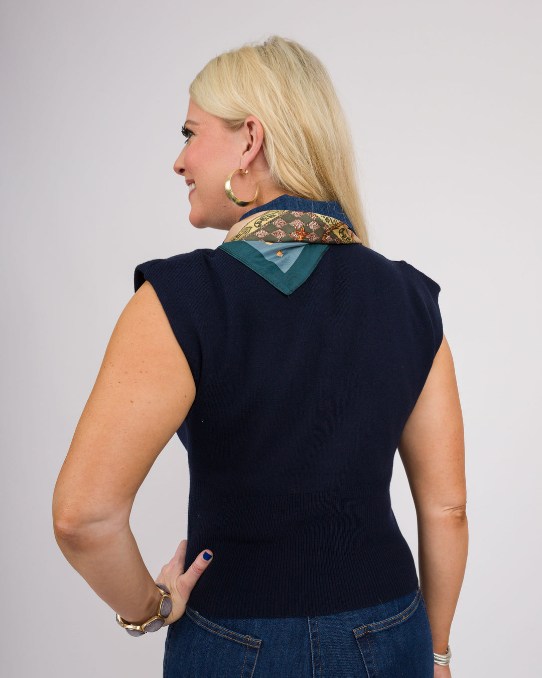 Whitney Cap Sleeve Top - Navy