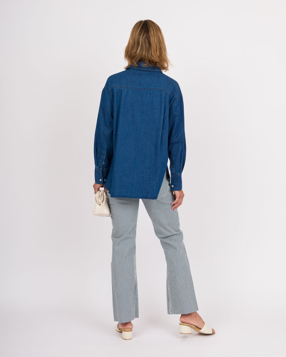 KUT from the Kloth Kelsey High Rise Ankle Flare - Navy Stripe