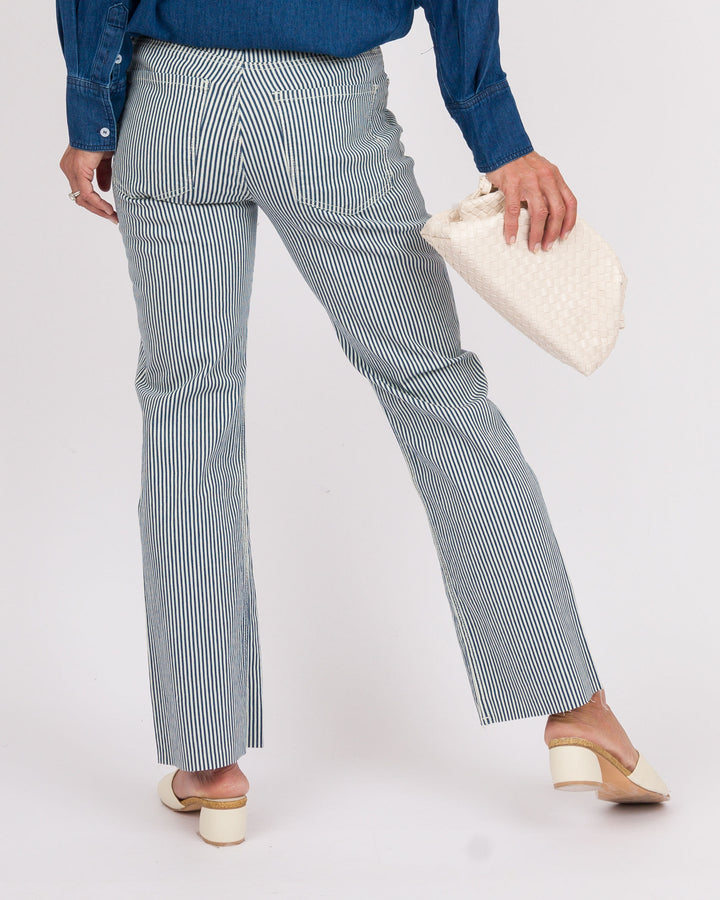 KUT from the Kloth Kelsey High Rise Ankle Flare - Navy Stripe