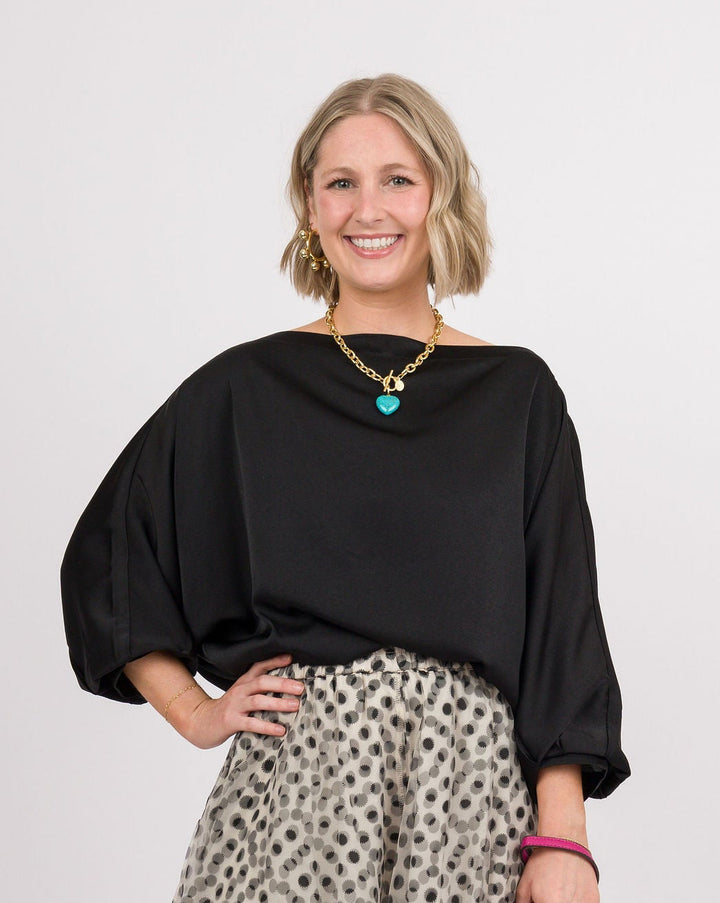Black Satin Top