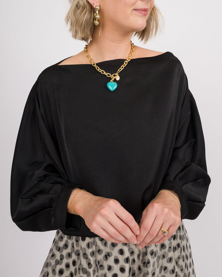 Black Satin Top