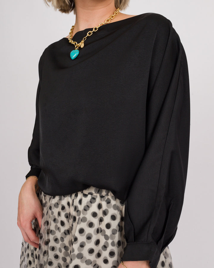 Black Satin Top