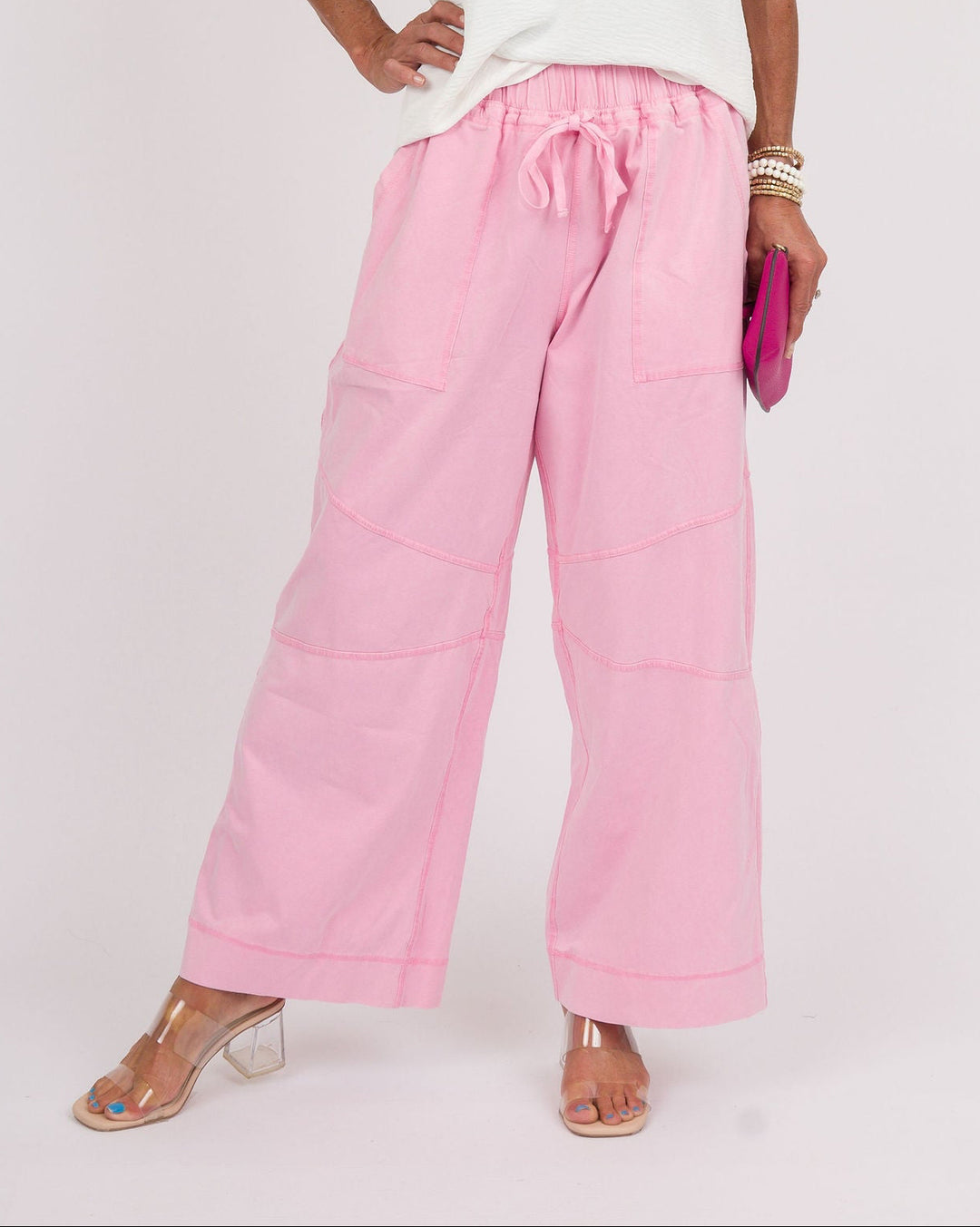 Sweet Pink Wide Leg Pants