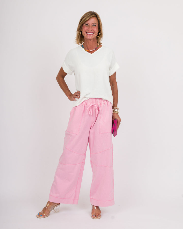 Sweet Pink Wide Leg Pants