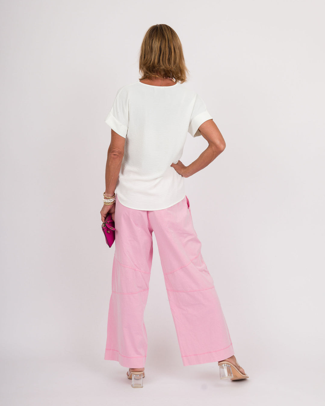 Sweet Pink Wide Leg Pants