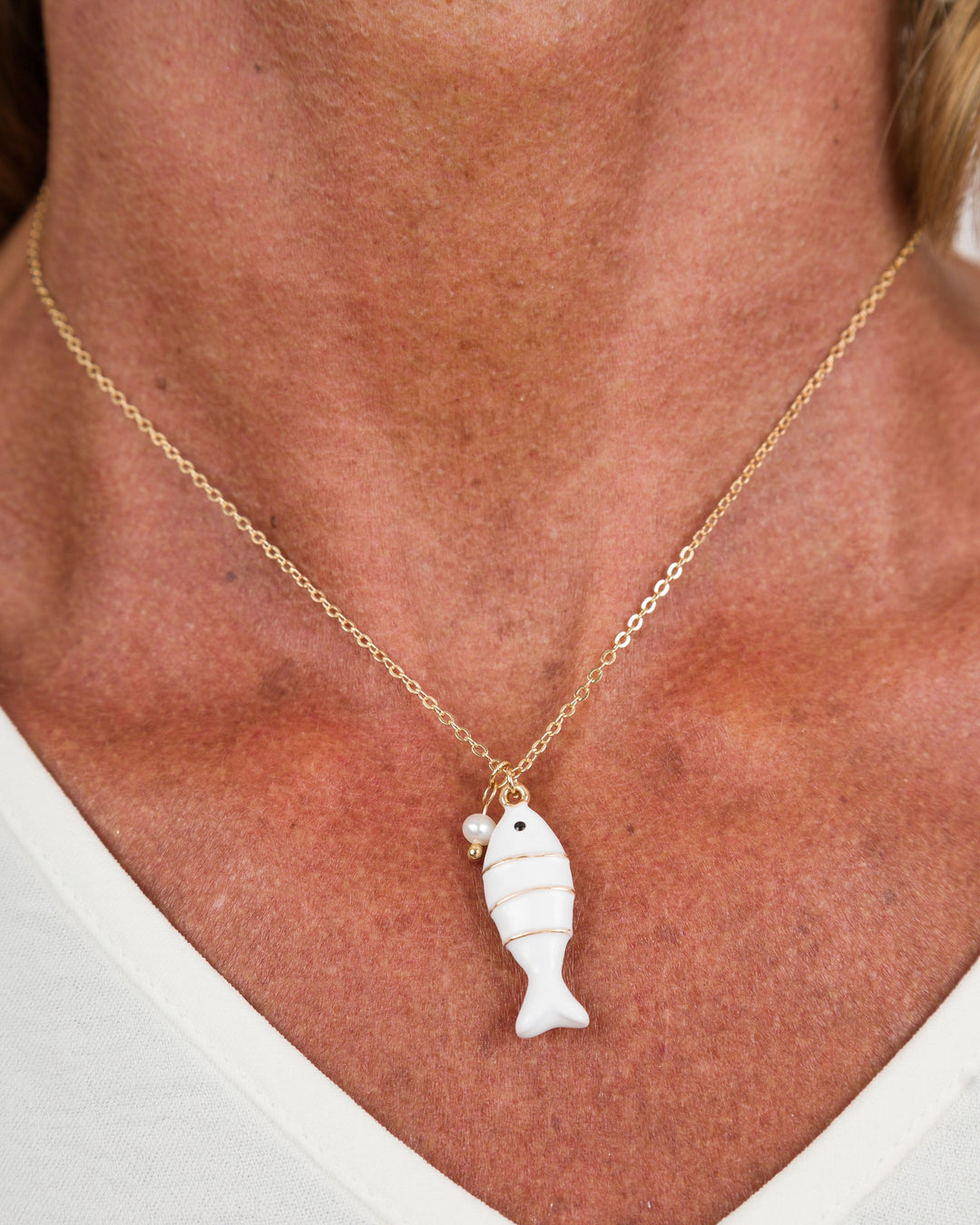 Enamel Fish Pendant Necklace