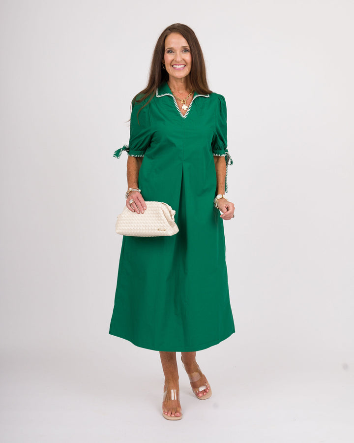 Country Club Green Midi Dress
