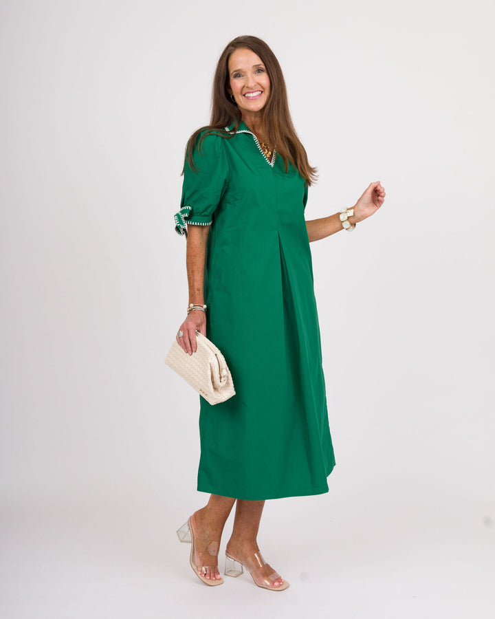 Country Club Green Midi Dress