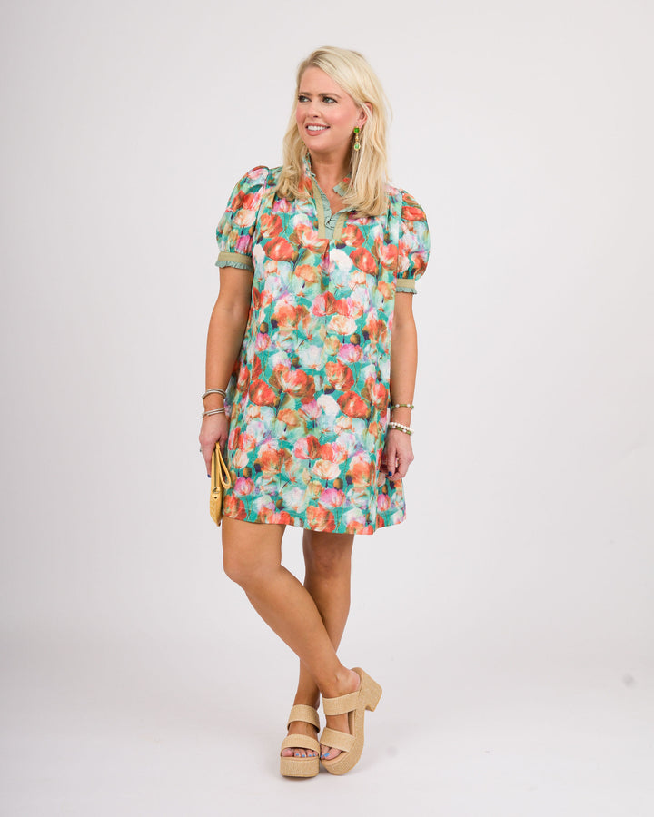Myla Floral Dress - Mint
