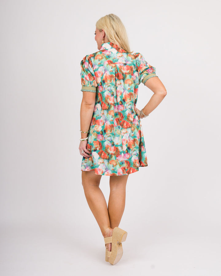 Myla Floral Dress - Mint