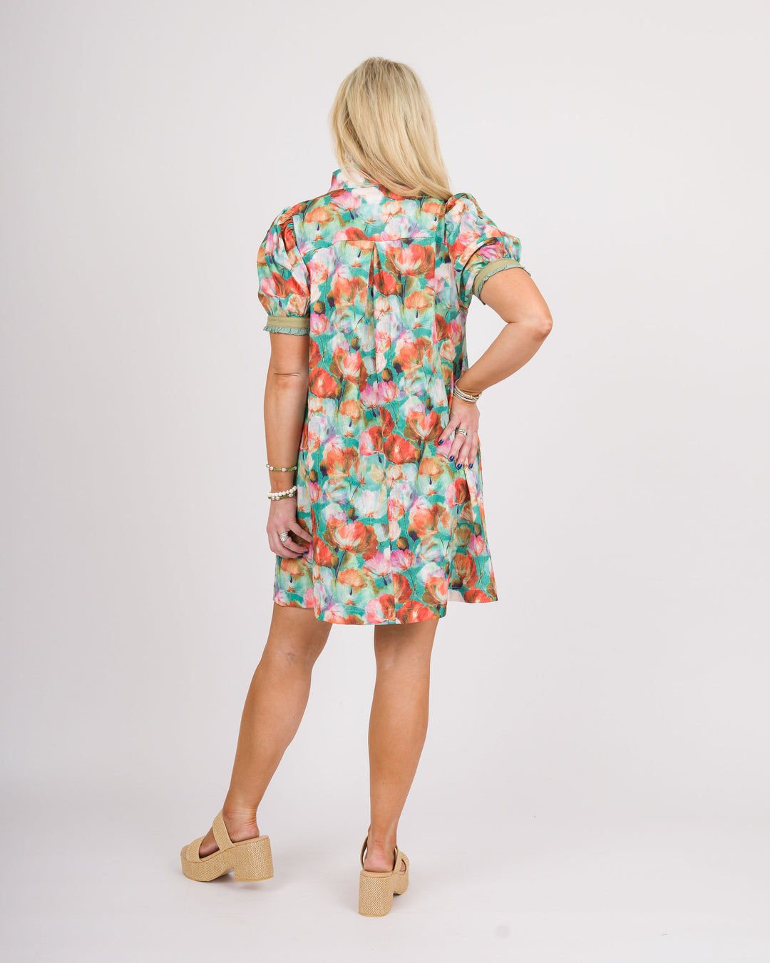 Myla Floral Dress - Mint