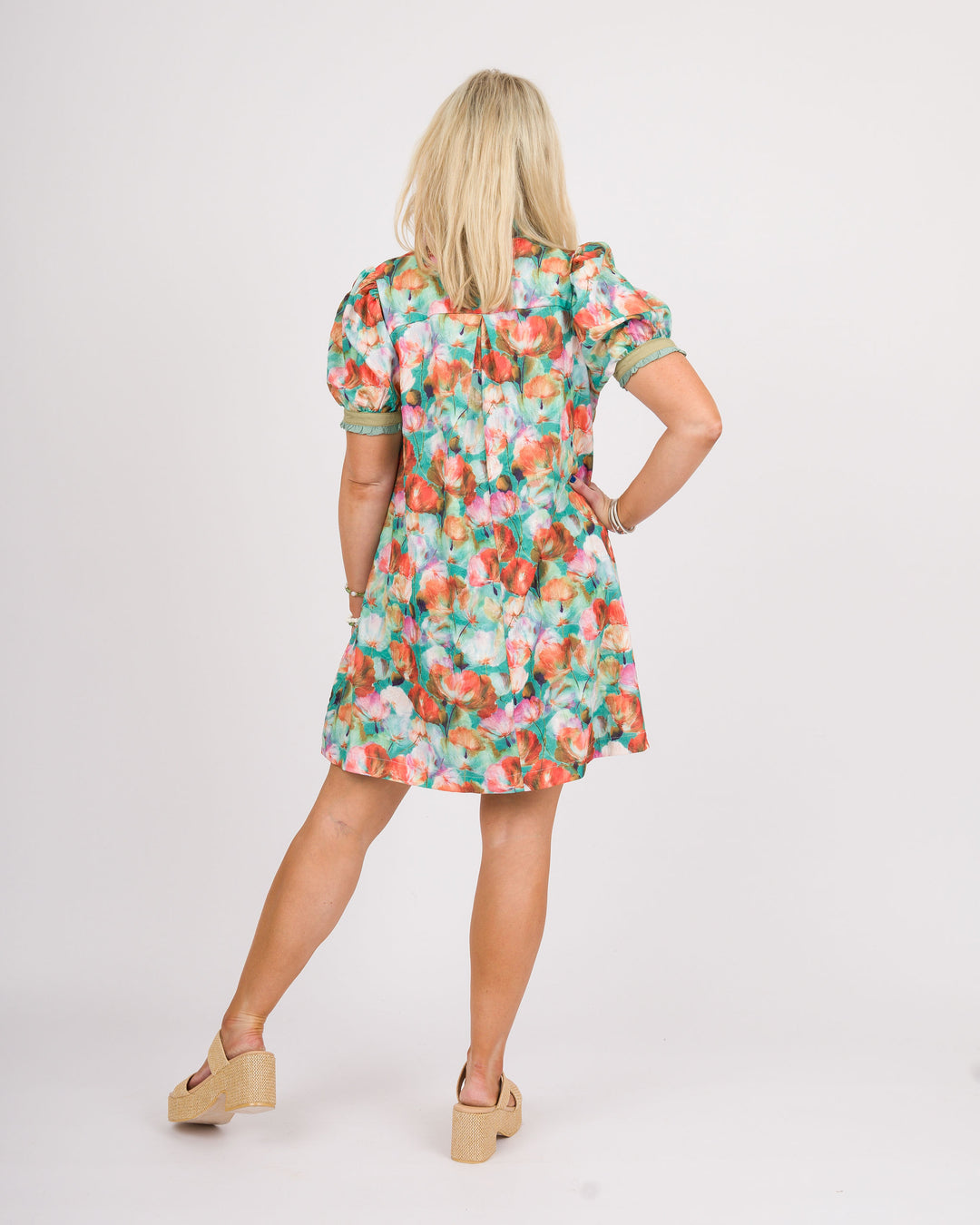 Myla Floral Dress - Mint