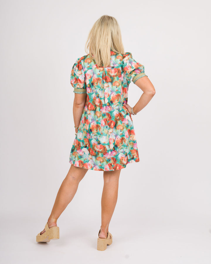 Myla Floral Dress - Mint