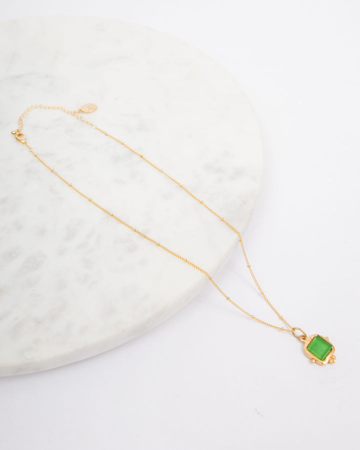 Susan Shaw Charlotte Dainty Green Necklace