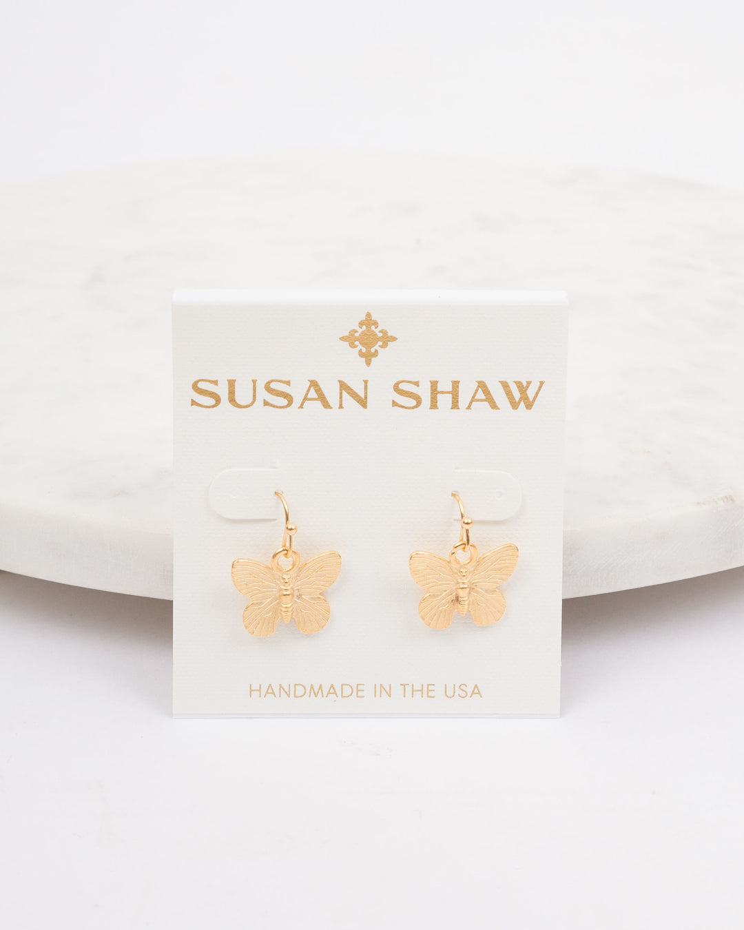 Susan Shaw Butterfly Drop Earrings