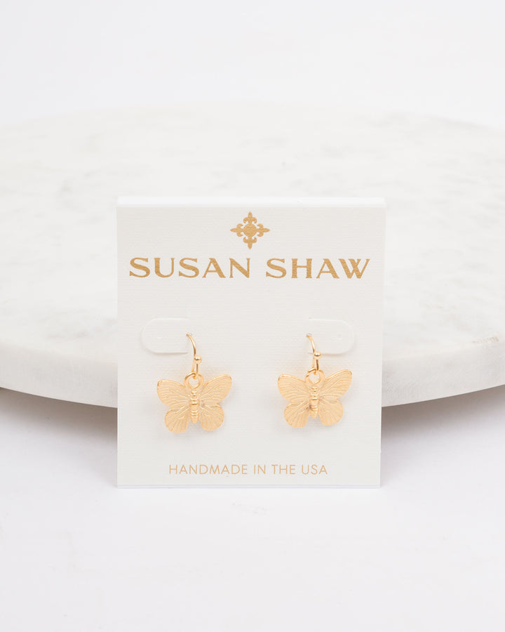 Susan Shaw Butterfly Drop Earrings