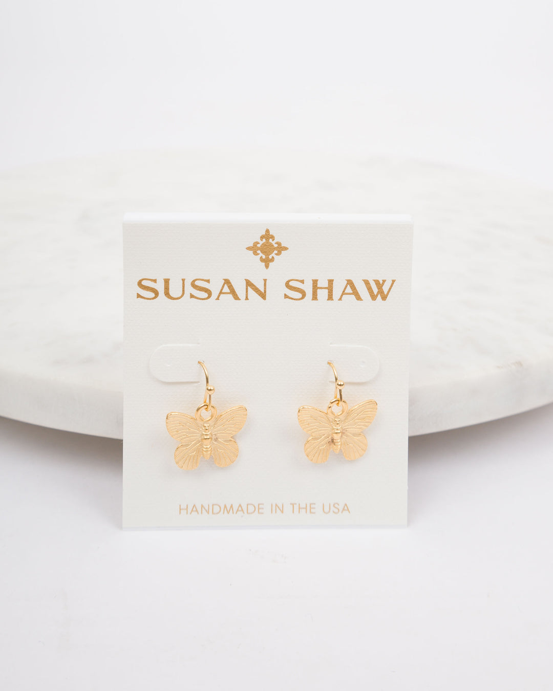 Susan Shaw Butterfly Drop Earrings