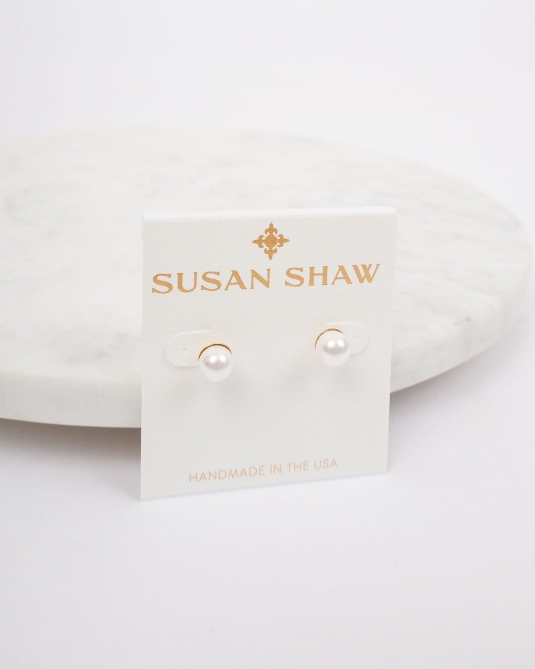 Susan Shaw Shell Pearl Studs