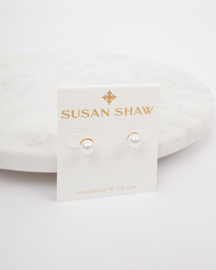 Susan Shaw Shell Pearl Studs