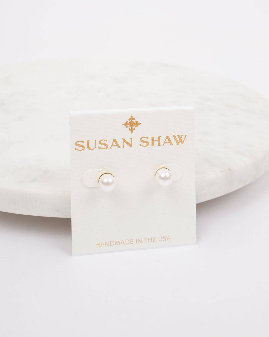 Susan Shaw Shell Pearl Studs