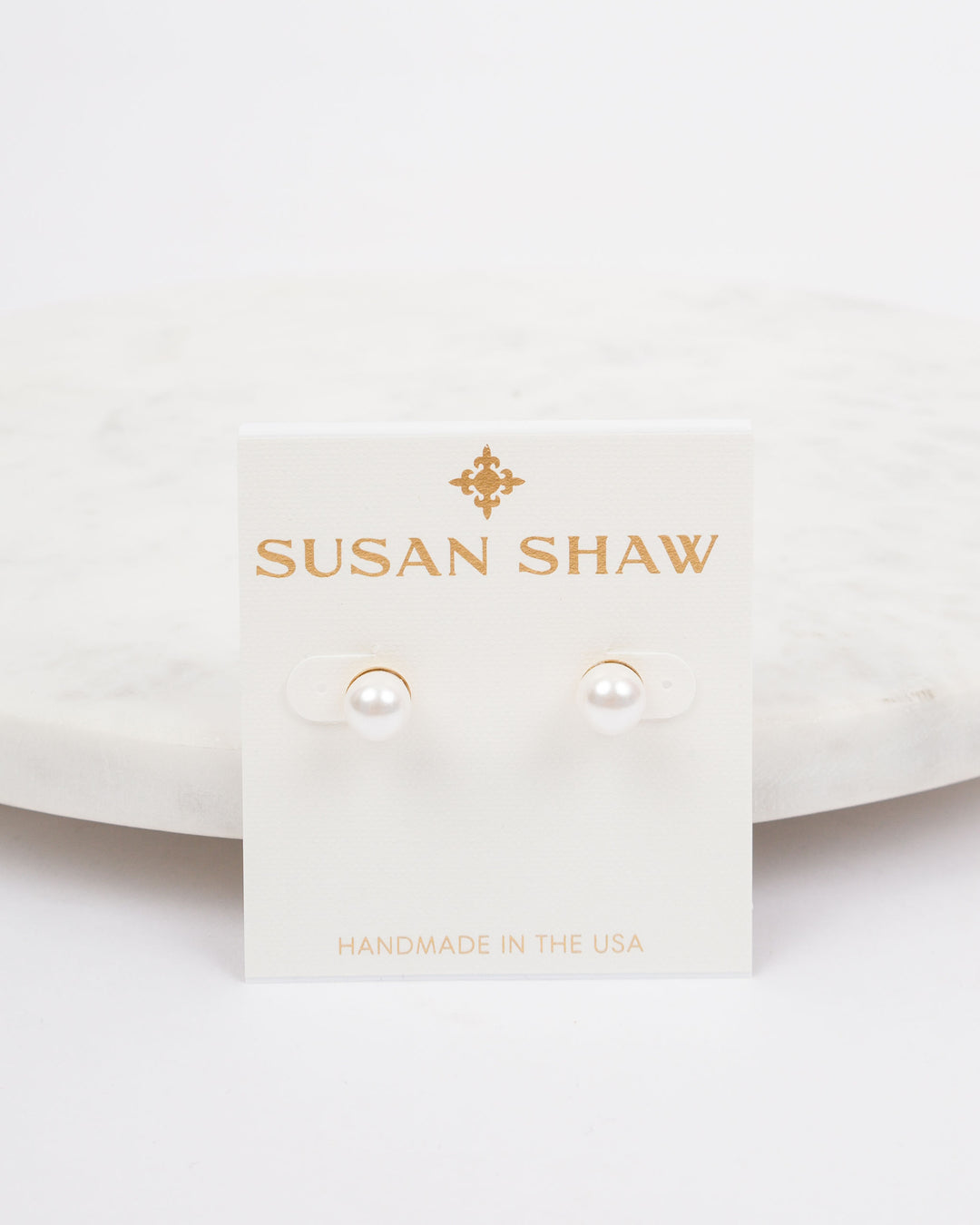 Susan Shaw Shell Pearl Studs