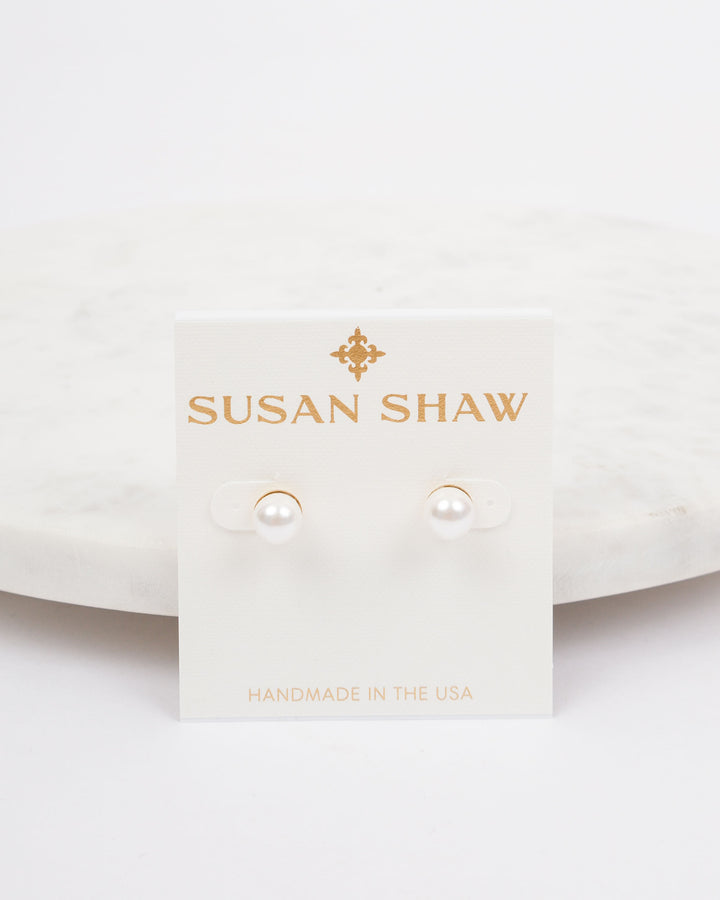 Susan Shaw Shell Pearl Studs