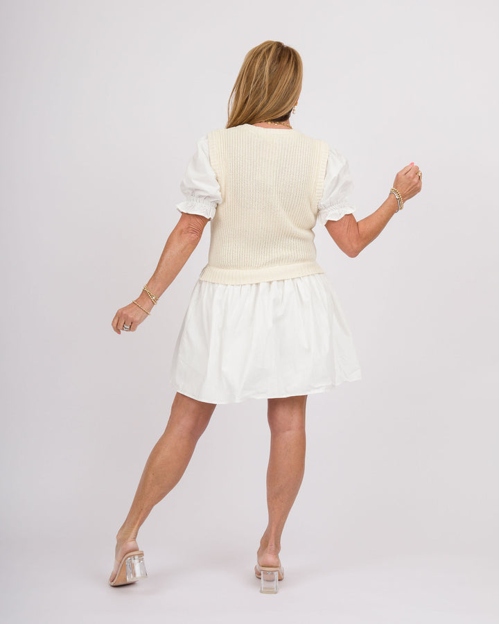 Polly Puff Sleeve Dress - Oatmeal