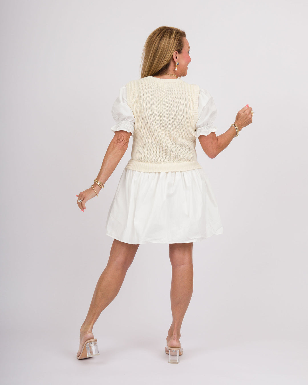 Polly Puff Sleeve Dress - Oatmeal