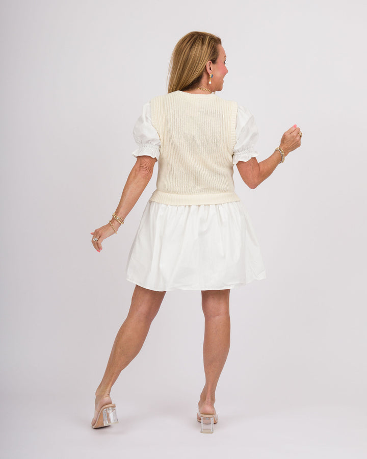 Polly Puff Sleeve Dress - Oatmeal