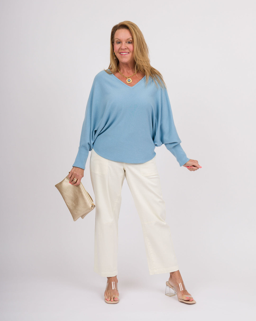 Kerisma RYU Thin V-Neck Top - Vista Blue