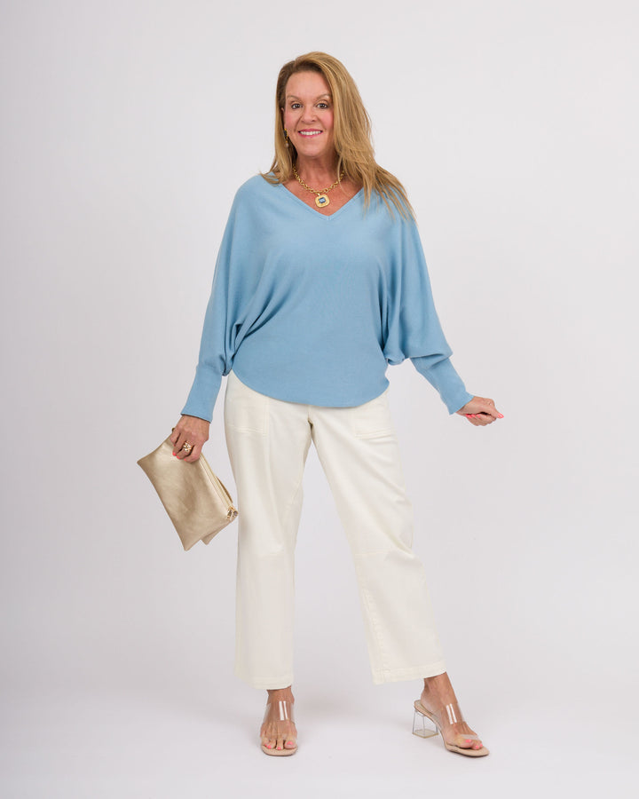 Kerisma RYU Thin V-Neck Top - Vista Blue