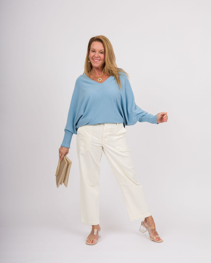 Kerisma RYU Thin V-Neck Top - Vista Blue